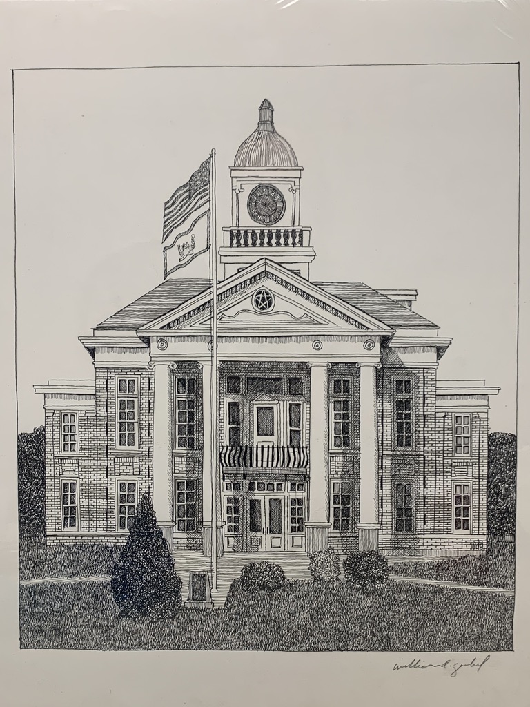 Wirt County WV Courthouse Original Pen & Ink