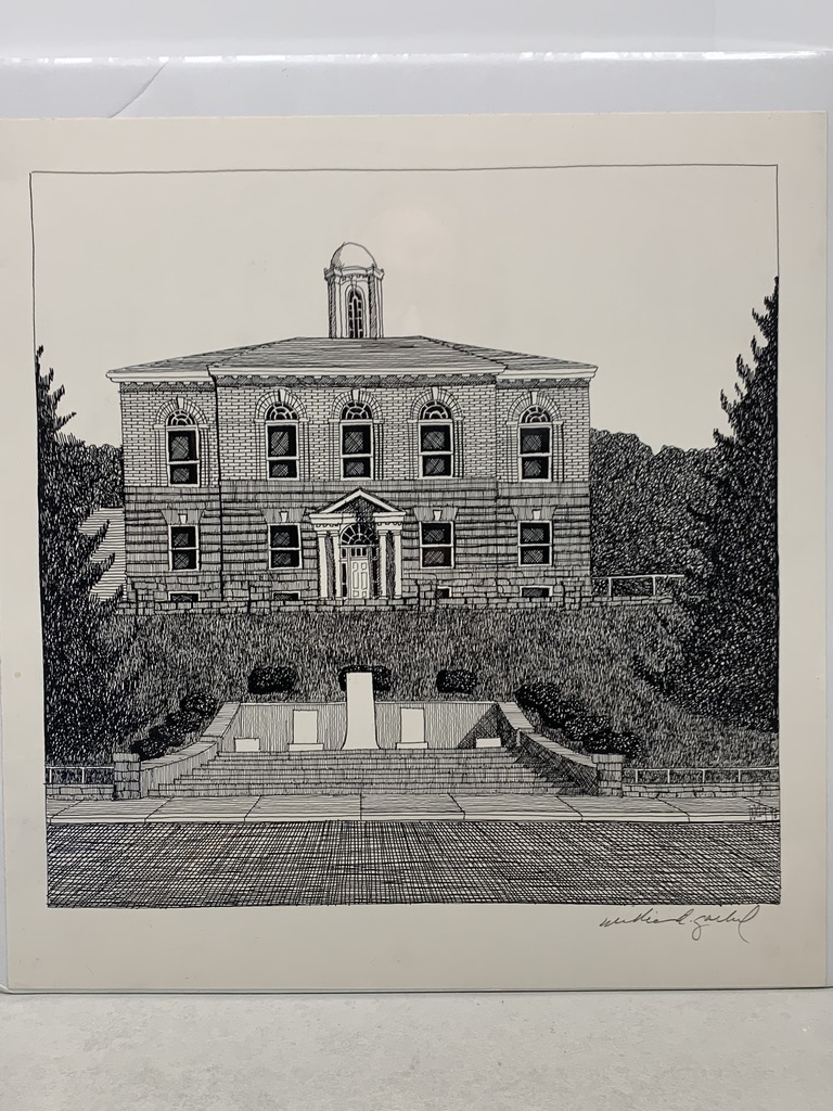 Old Clay County WV Courthouse Original Pen & Ink