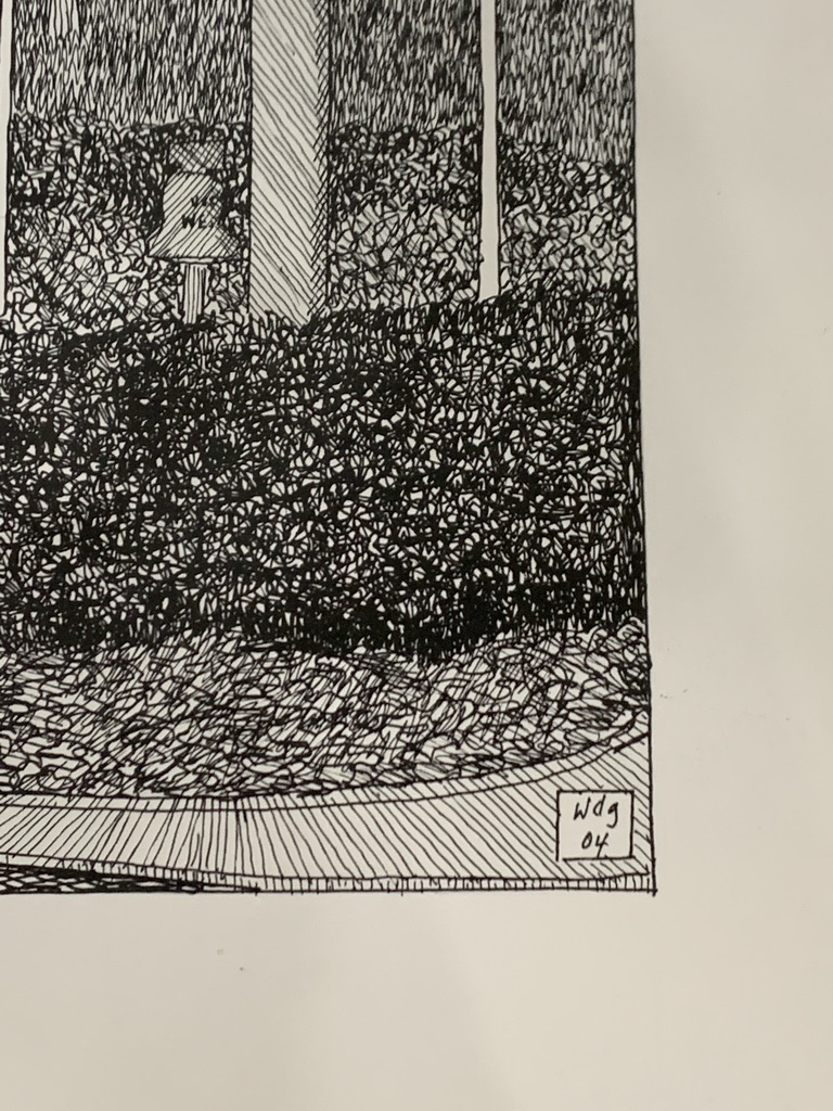 Ogleby Hall West Virginia University Original Pen & Ink