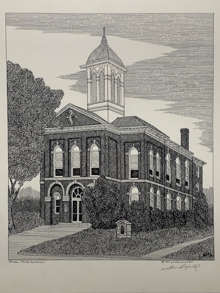 Braxton County WV Courthouse Original Pen & Ink